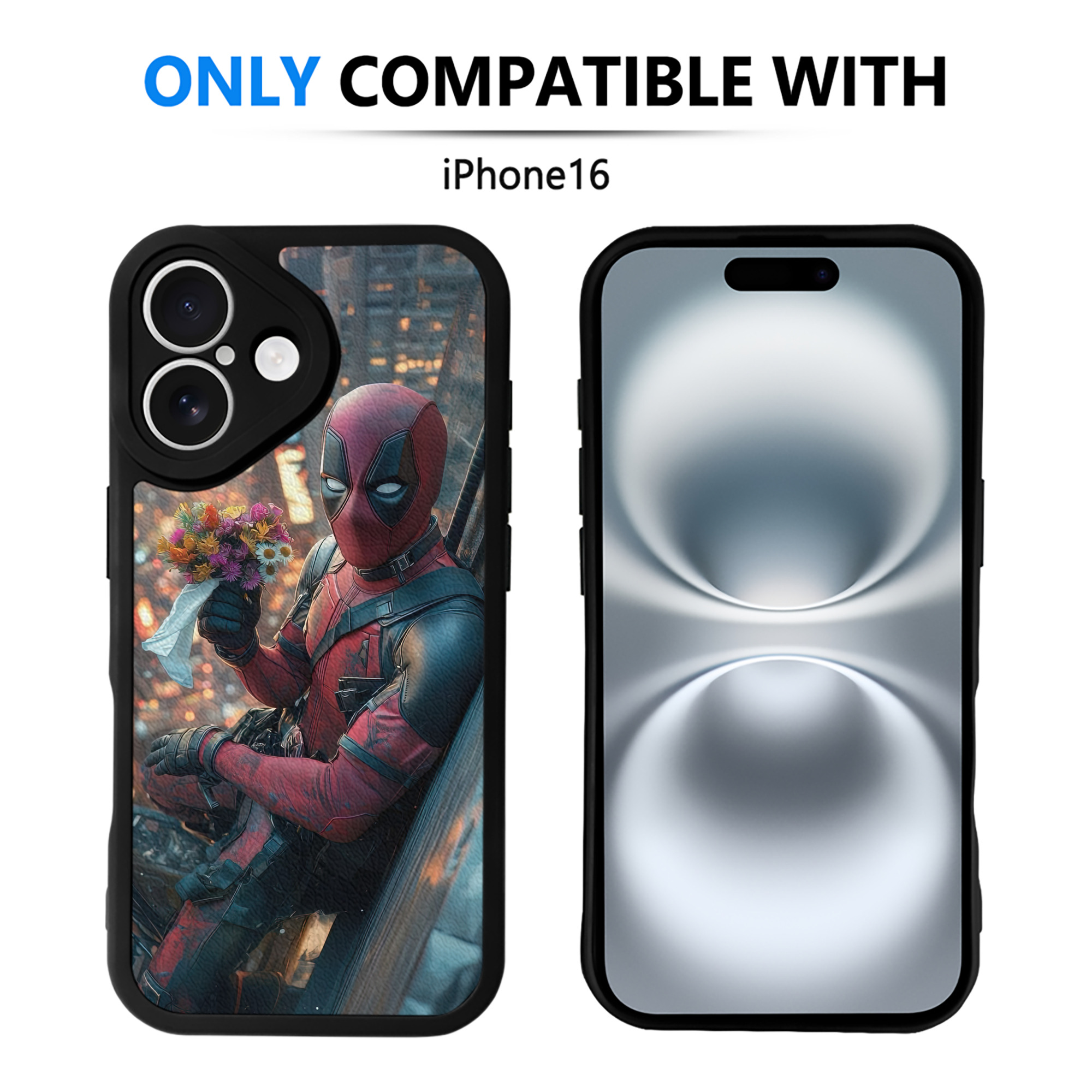 （画像用） Deadpool デッドプール 【iPhone 16シリーズ対応】シリコンスマホケース（レザー調） 材質：シリコン
